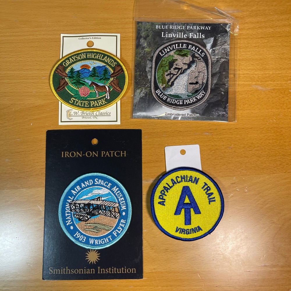 Lot of 4 Collectible Patches‎ Smithsonian Appalachian Trail Blue Ridge Parkway